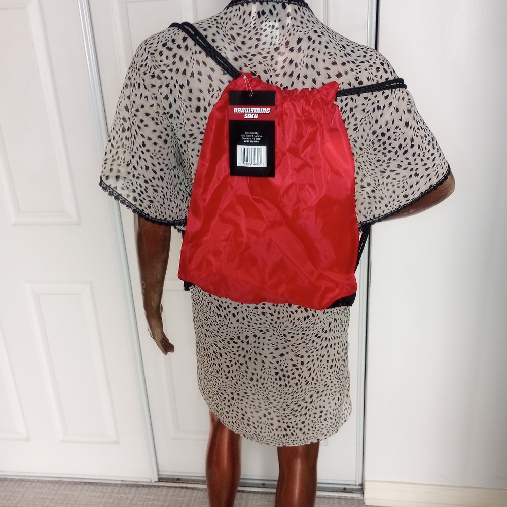 Red unisex drawstring bag